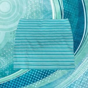 Teal Guess Striped Mini Skirt